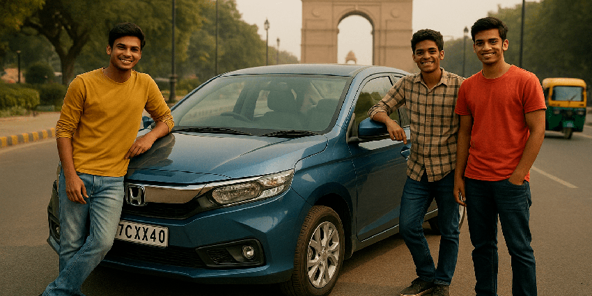 Hire Self Drive Honda Amaze Car Rental in Dwarka