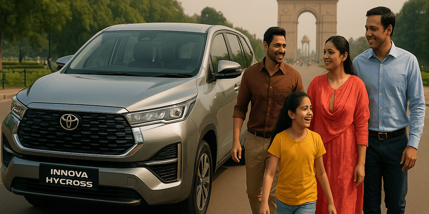 Hire Self Drive Toyota Innova Hycross Car Rental in Dwarka